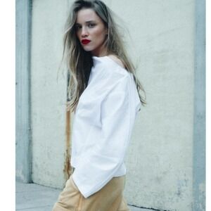 ZARA ZW Collection White Poplin Shirt Size M New With Tags